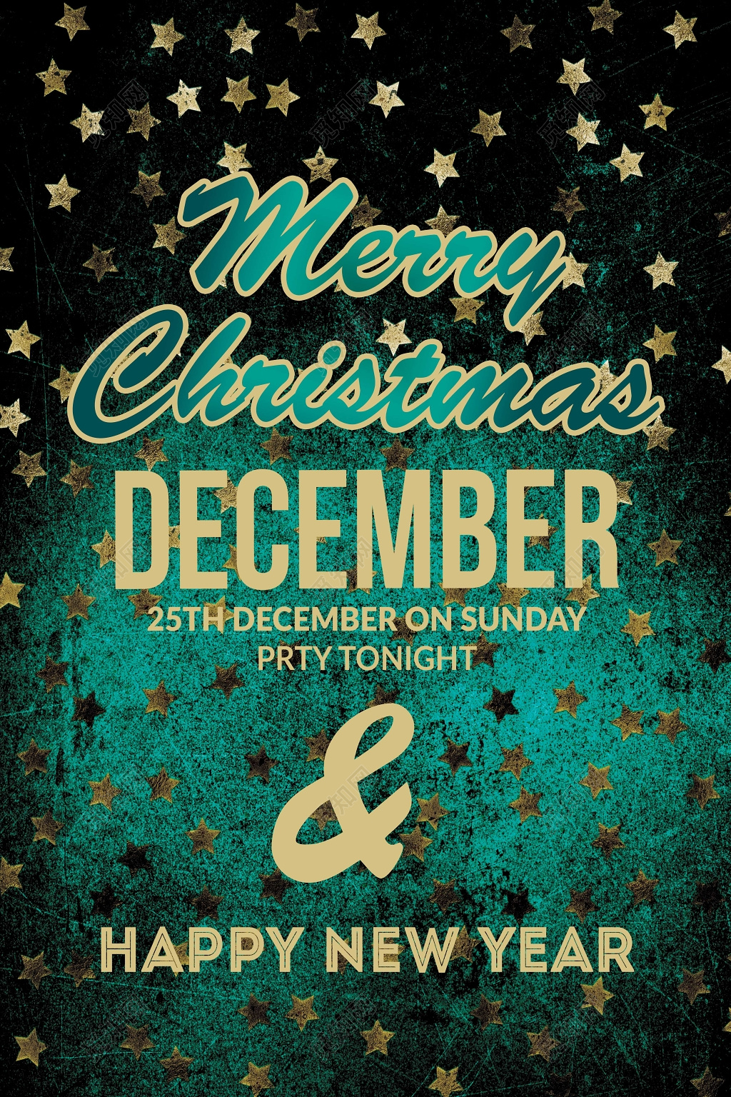 时尚创意深色平安夜圣诞节促销海报