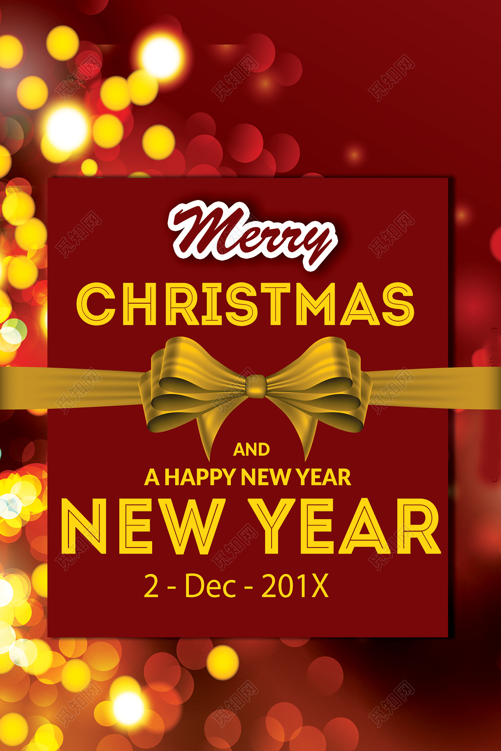 简约创意时尚红色金色新年春节平安夜圣诞节促销海