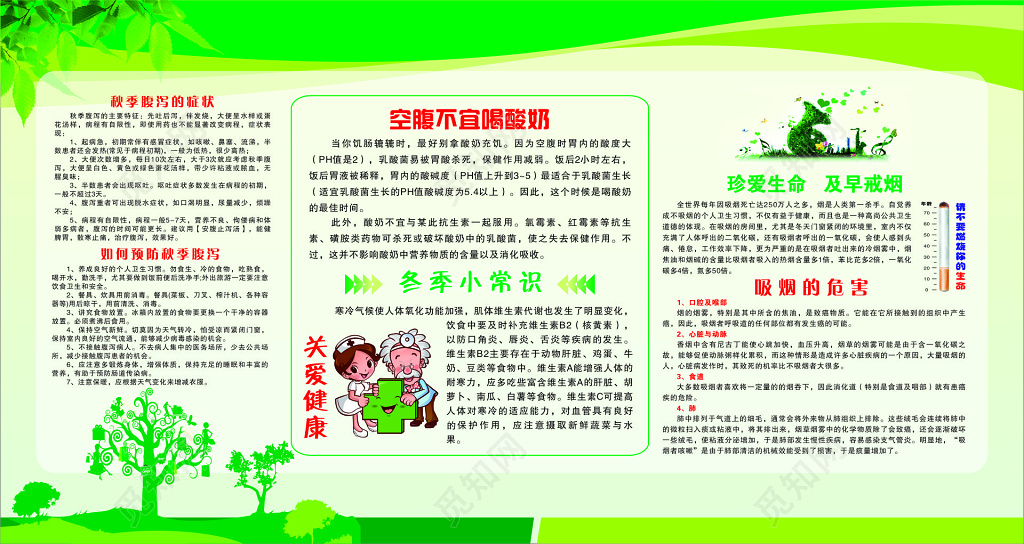 冬季养生食补常识养生小清新海报关爱健康健康教育