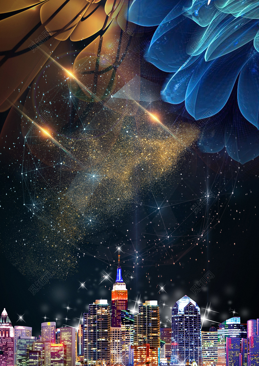 房地产花瓣彩色宣传广告