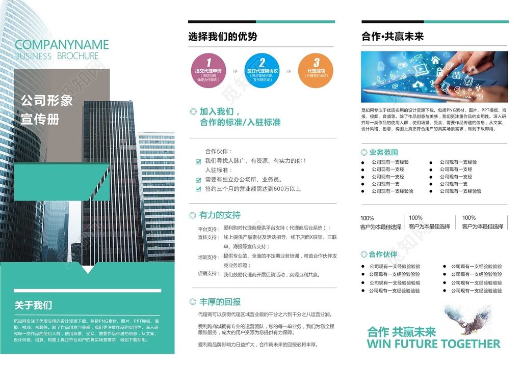 公司介绍2019公司简介电子商务企业文化宣传三折页设计