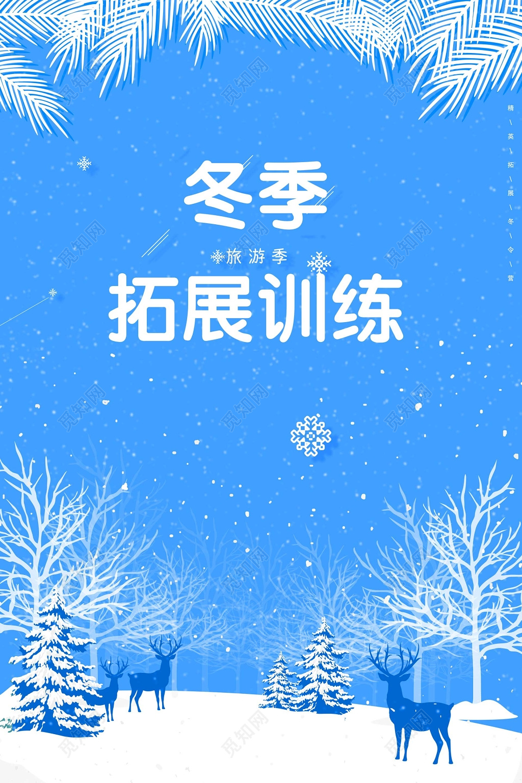 冬令营寒假培训宣传卡通拓展训练海报