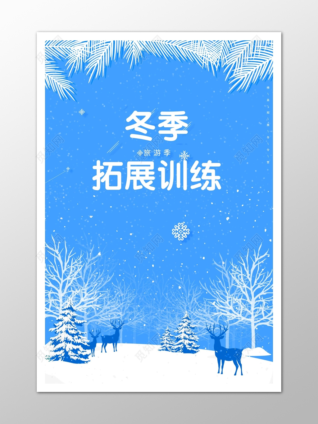 冬令营寒假培训宣传卡通拓展训练海报