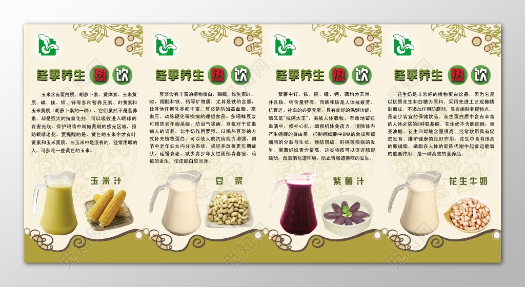 冬季养生热饮展板设计