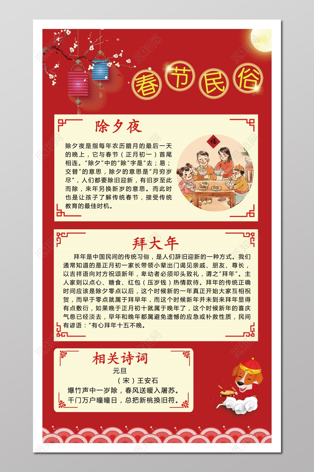 春节民俗中国习俗海报模板