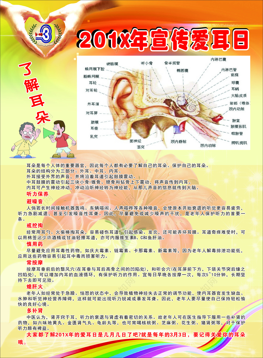 了解耳朵爱耳日宣传活动模板