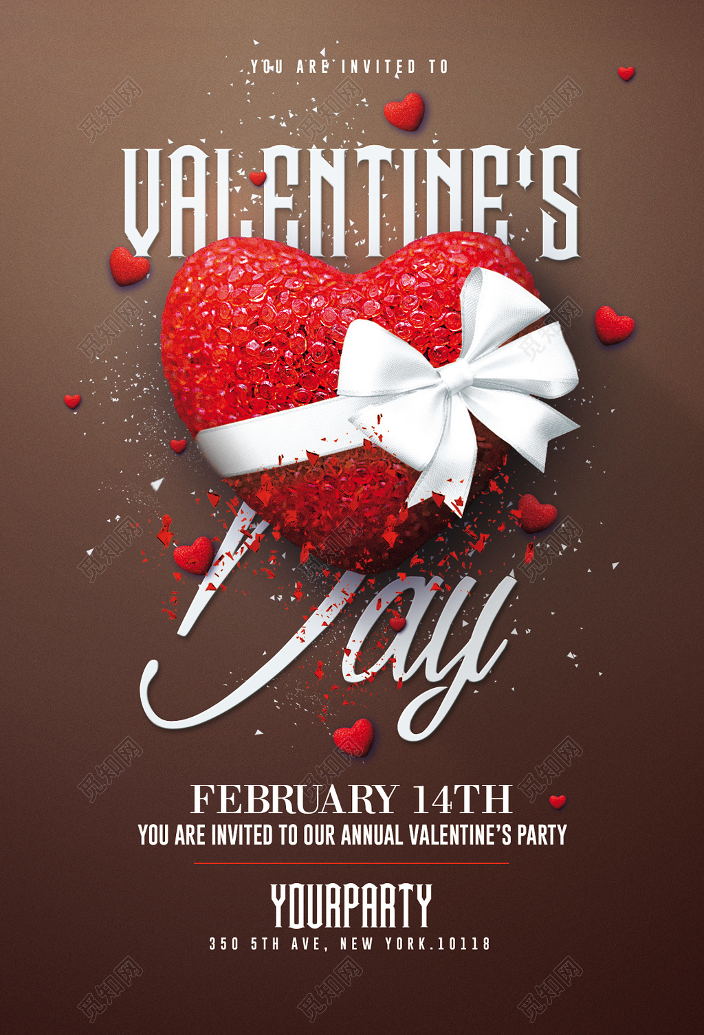 深色爱心蝴蝶结情人节派对214海报