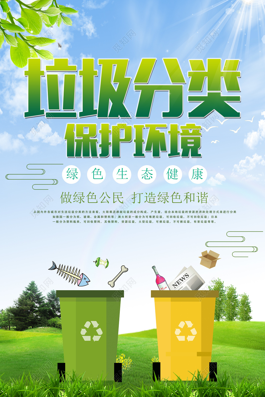 垃圾分类环境保护环保公益宣传海报