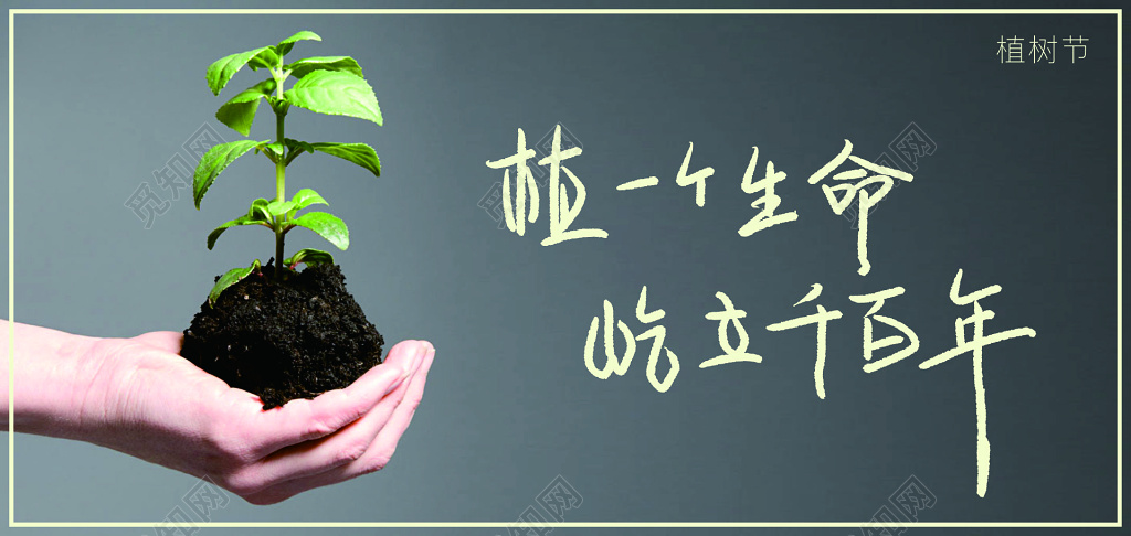 简约植树节公益广告海报