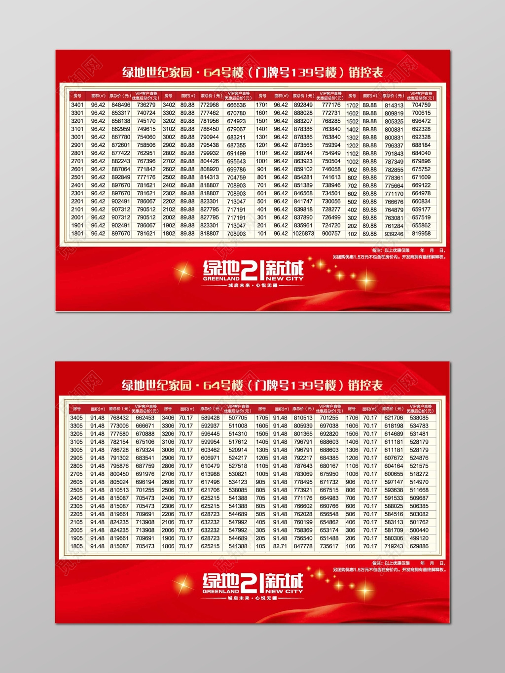 房地产促销建筑面积销控表房源表