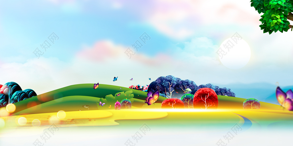 房地产促销介绍卡通童话温暖海报模板