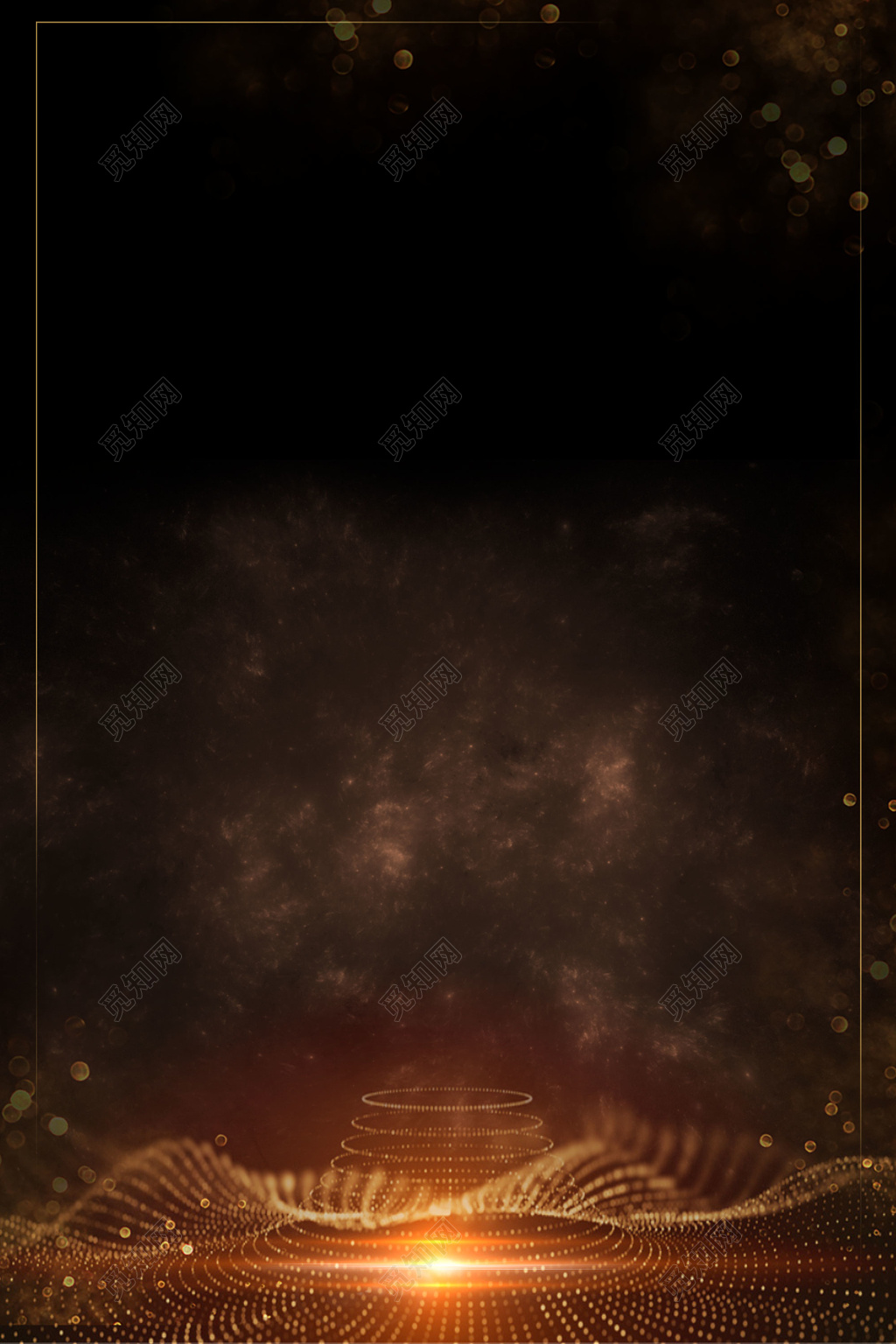 黑色光点烟雾房地产促销介绍海报