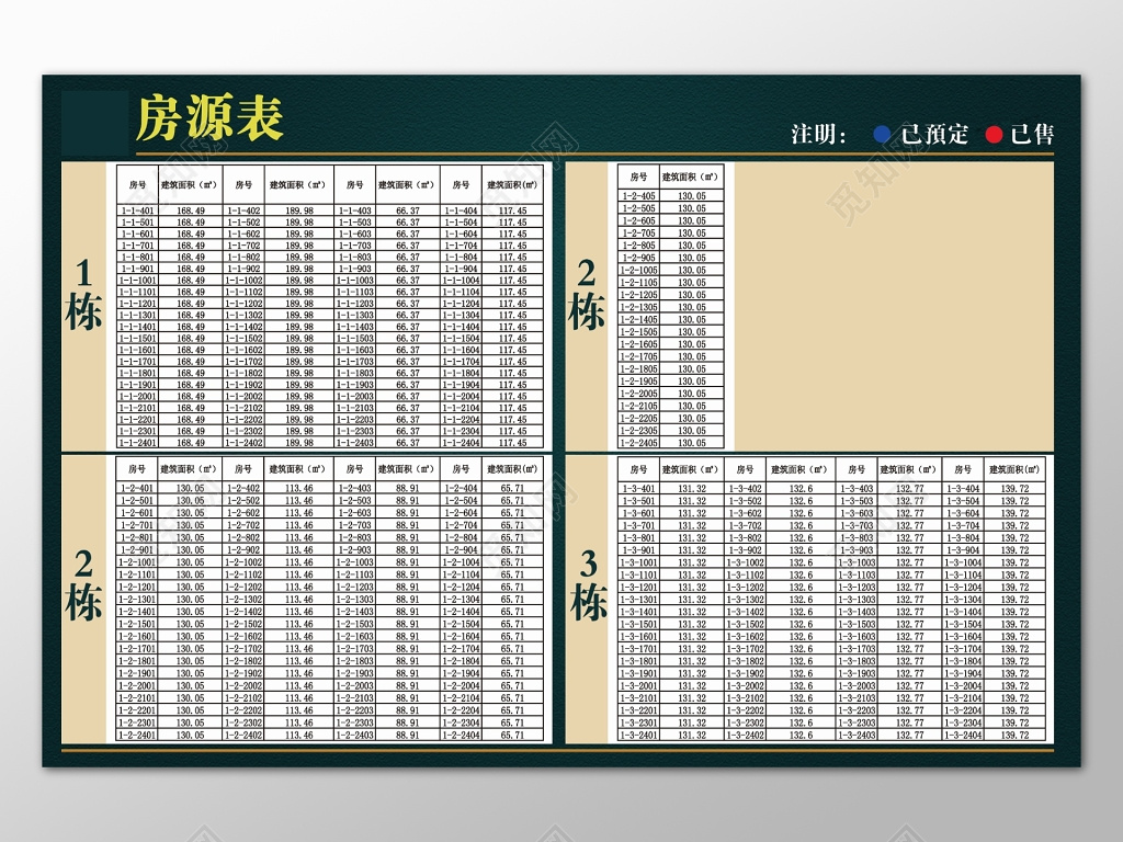 房源表信息开盘促销宣传海报设计模板