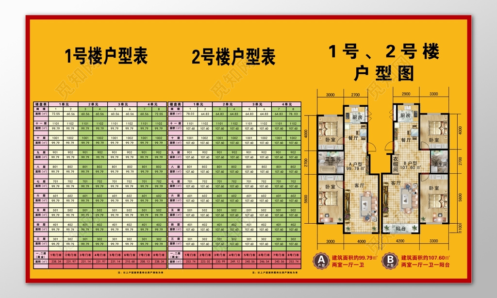 房地产公司房源信息房源户型表户型图