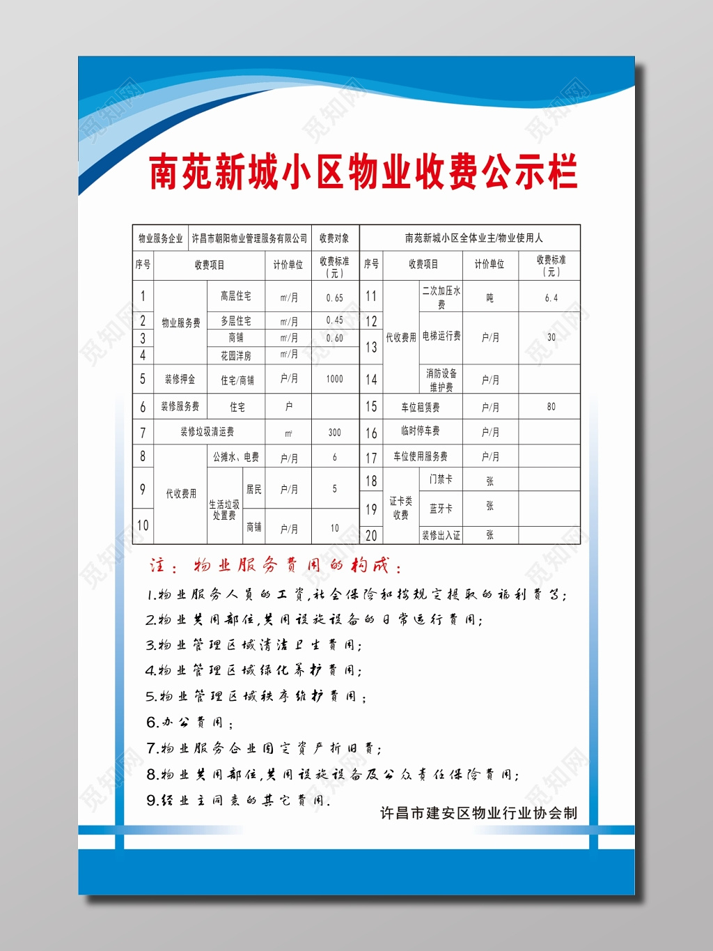 物业收费公示栏宣传栏设计