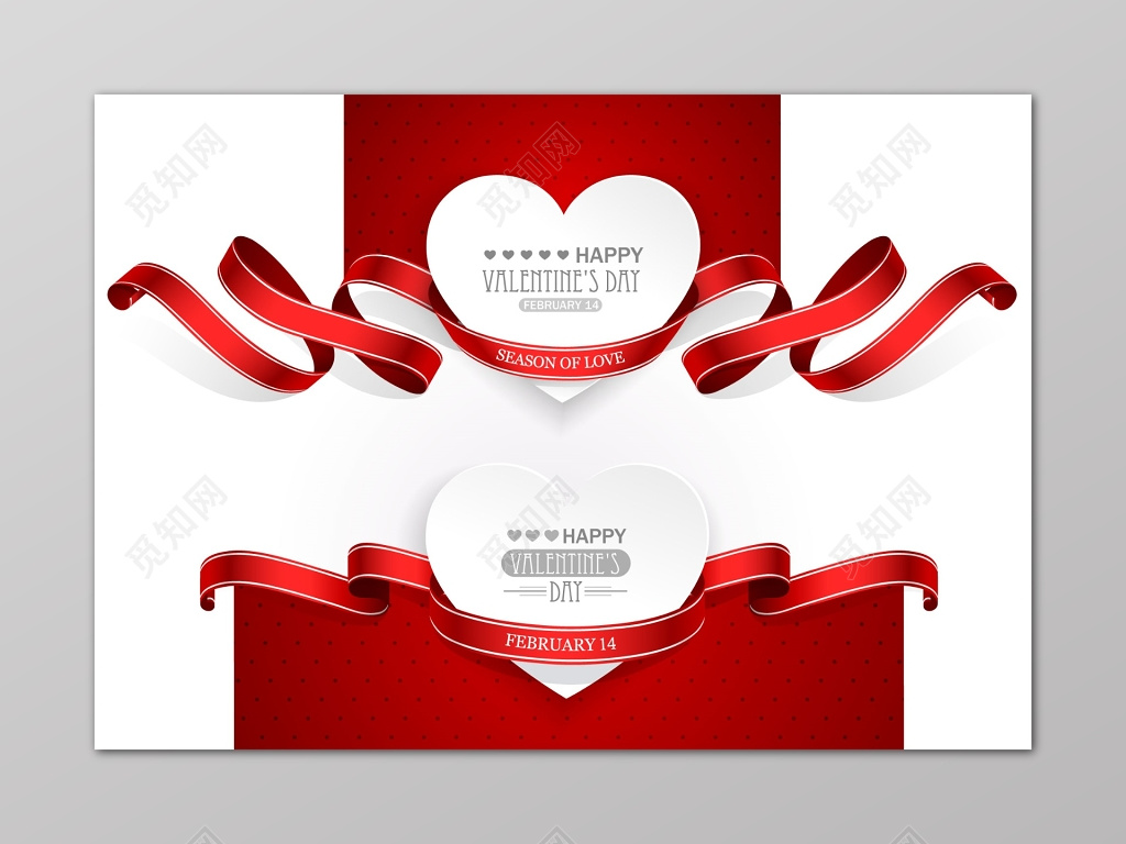 红色欧式优雅情人节贺卡卡片