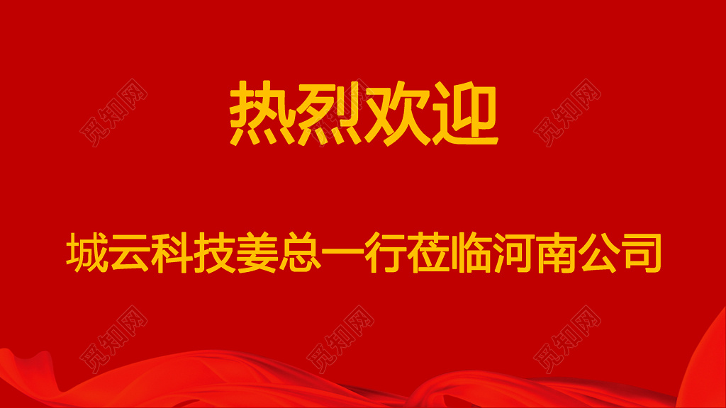 热烈欢迎领导莅临视察指导公司红色模板