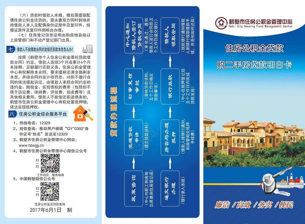 住房公积金二手房贷款须知折页宣传单