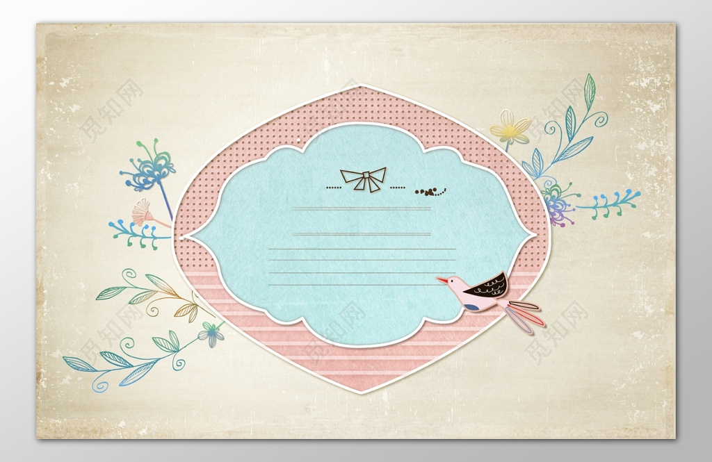 小清新唯美手绘动物简约信纸