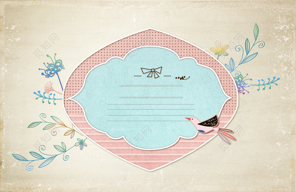 小清新唯美手绘动物简约信纸