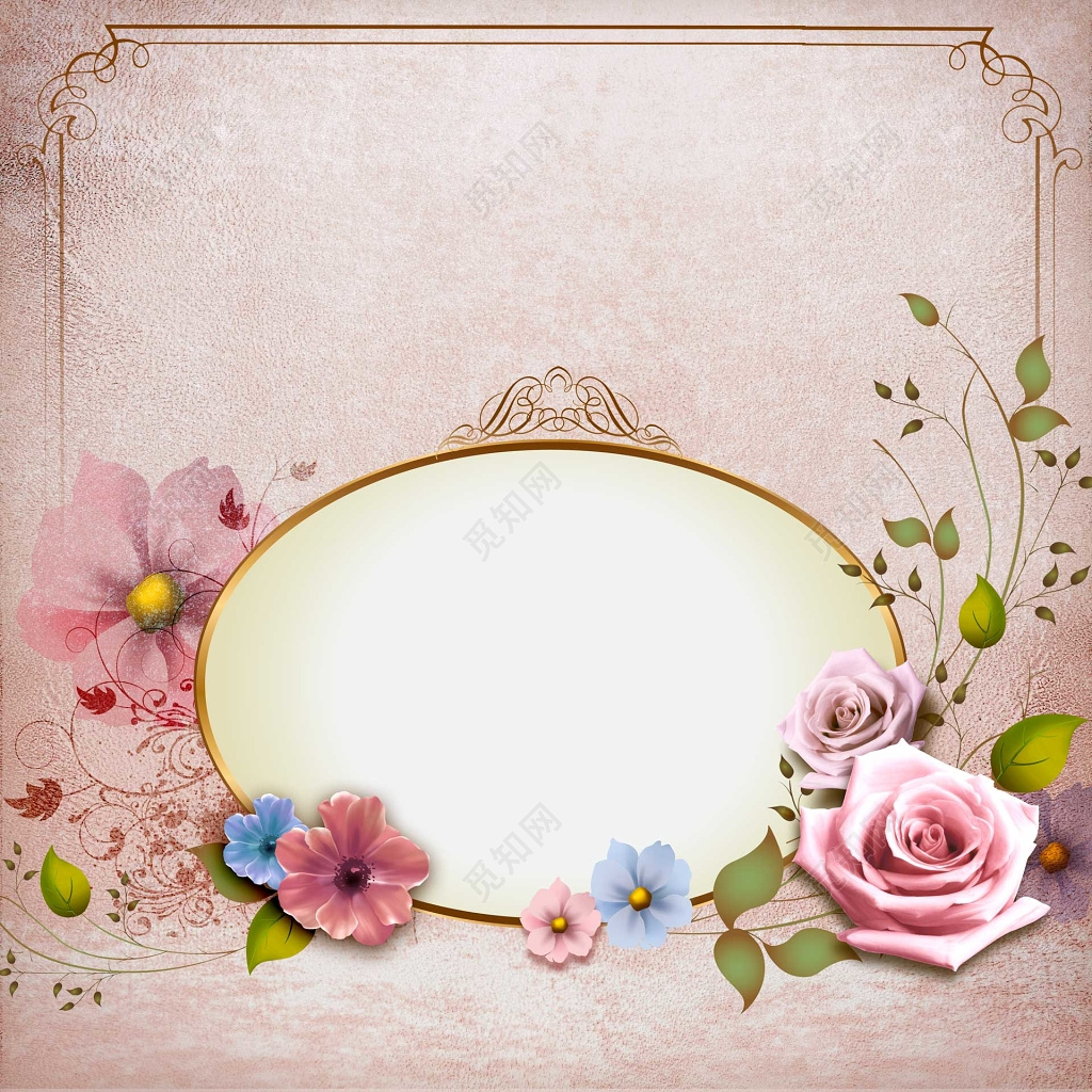 深粉色花朵少女植物公主浪漫唯美信纸