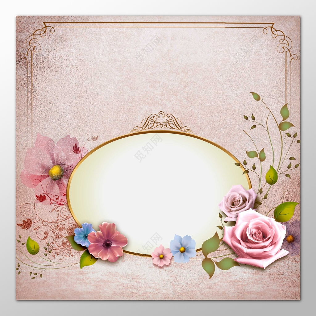 深粉色花朵少女植物公主浪漫唯美信纸