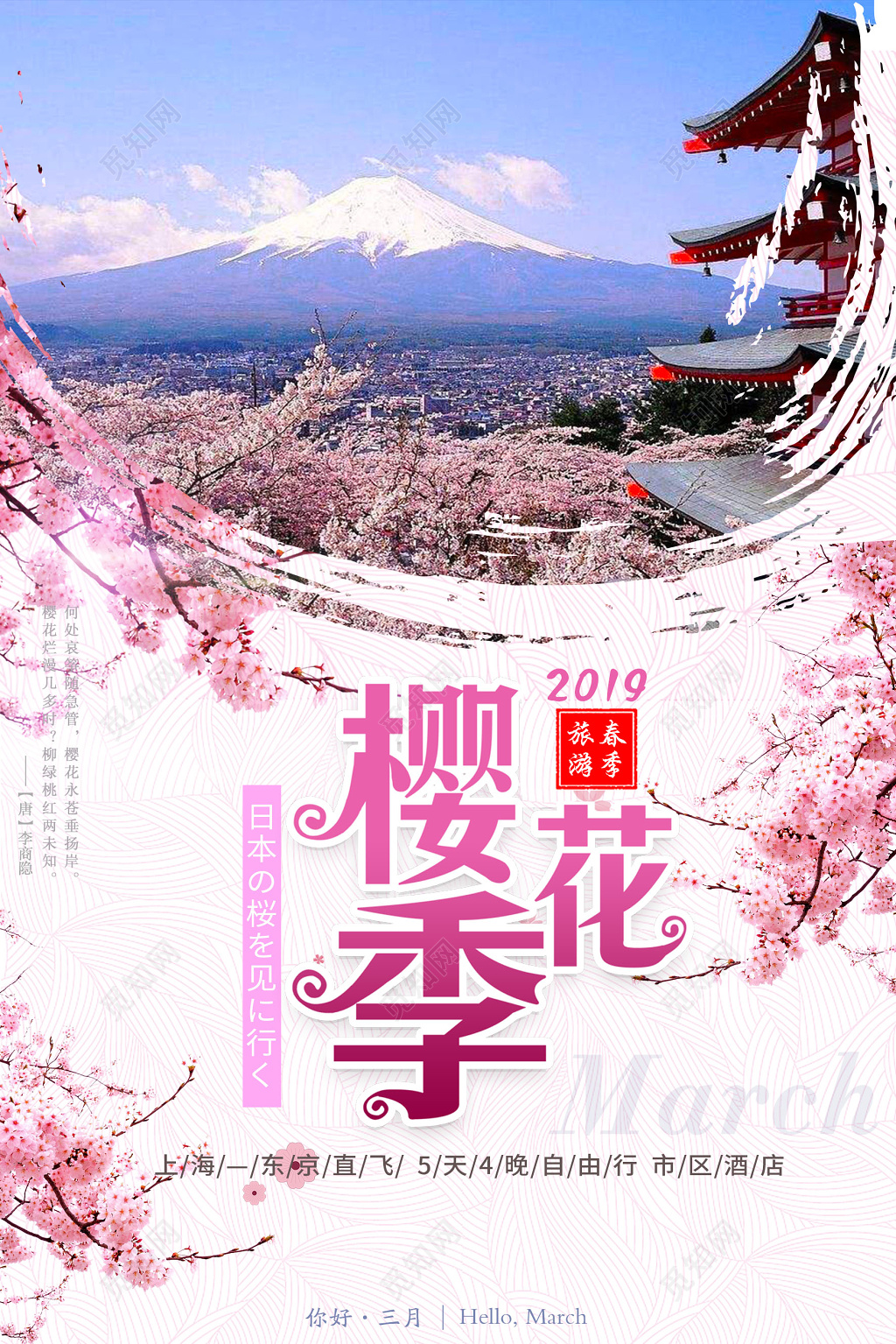 2019年三月份春季日本樱花季遇见最美樱花