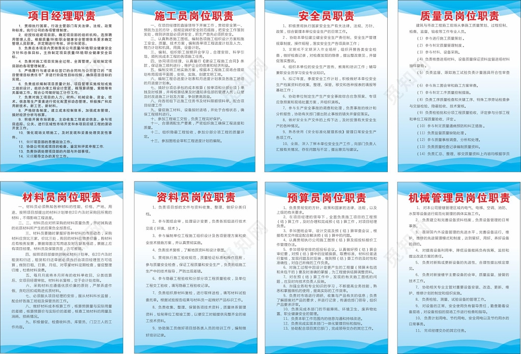岗位职责工地制度牌现场管理制度