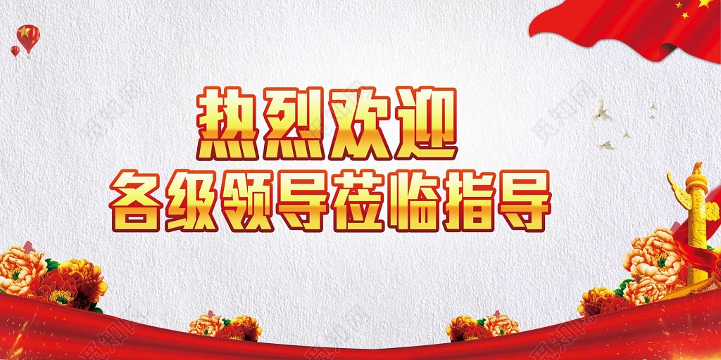 热烈欢迎各级领导莅临指导工作海报模板