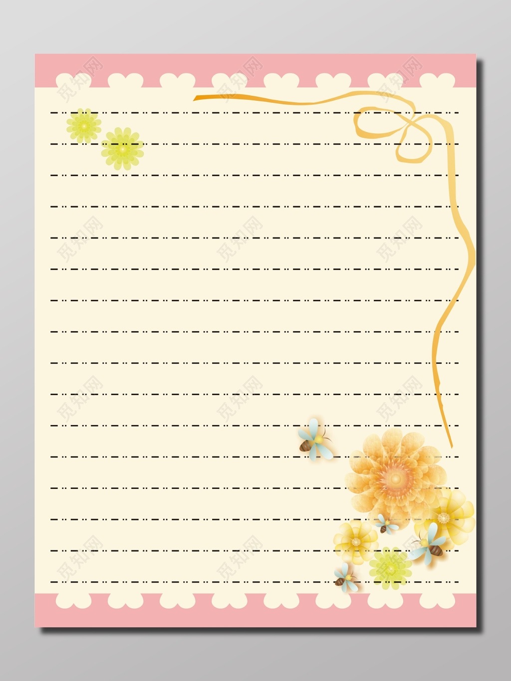 米色背景信纸设计