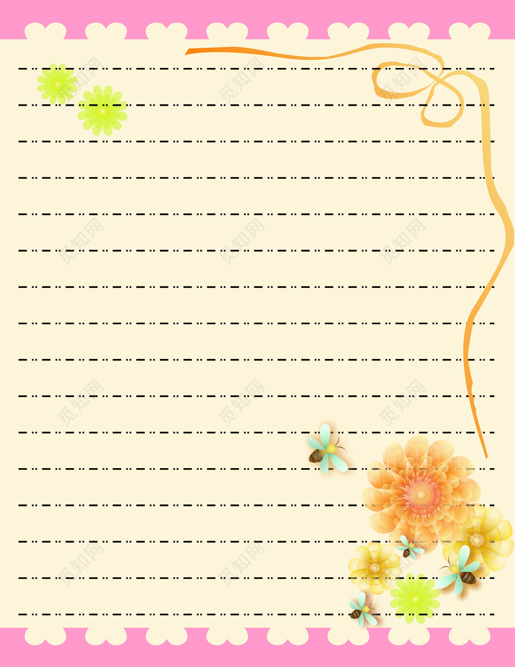 米色背景信纸设计