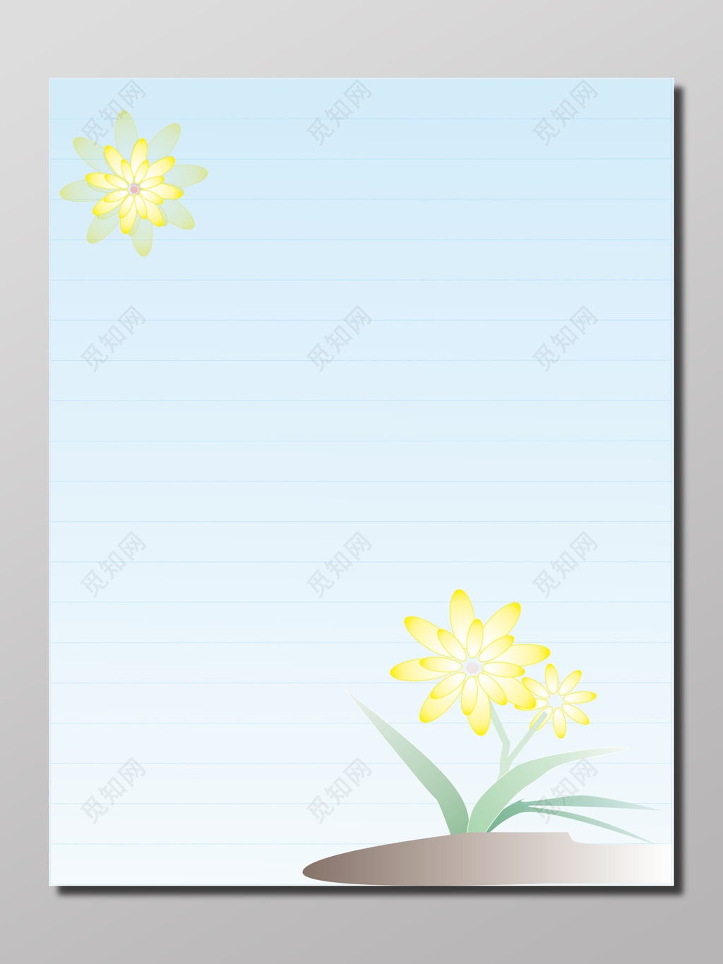 淡蓝色背景信纸设计