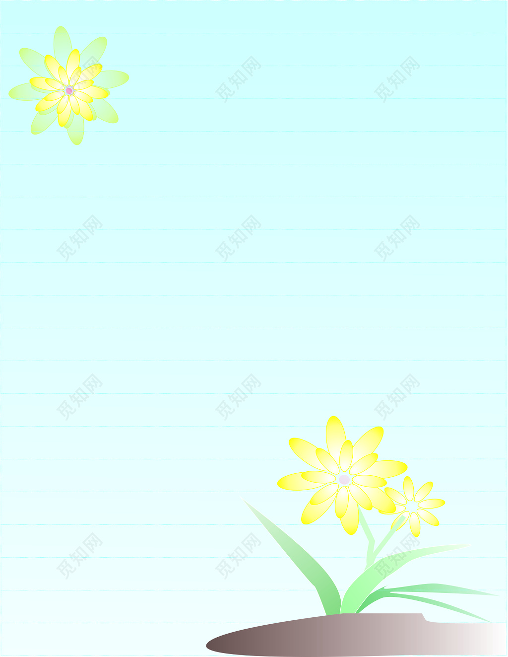 淡蓝色背景信纸设计