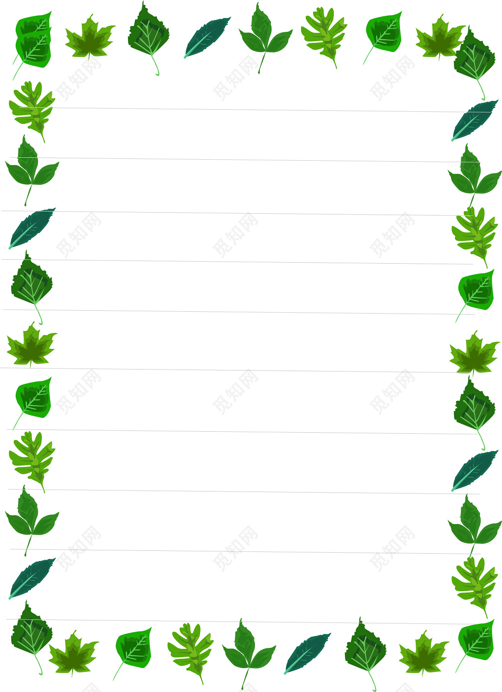 枫叶边纹信纸设计