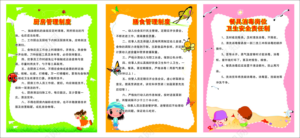 厨房膳食卫生管理制度宣传海报