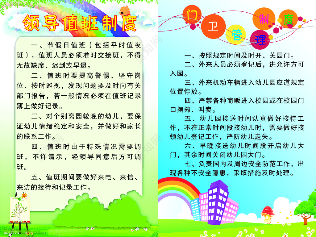 幼儿园管理制度宣传海报