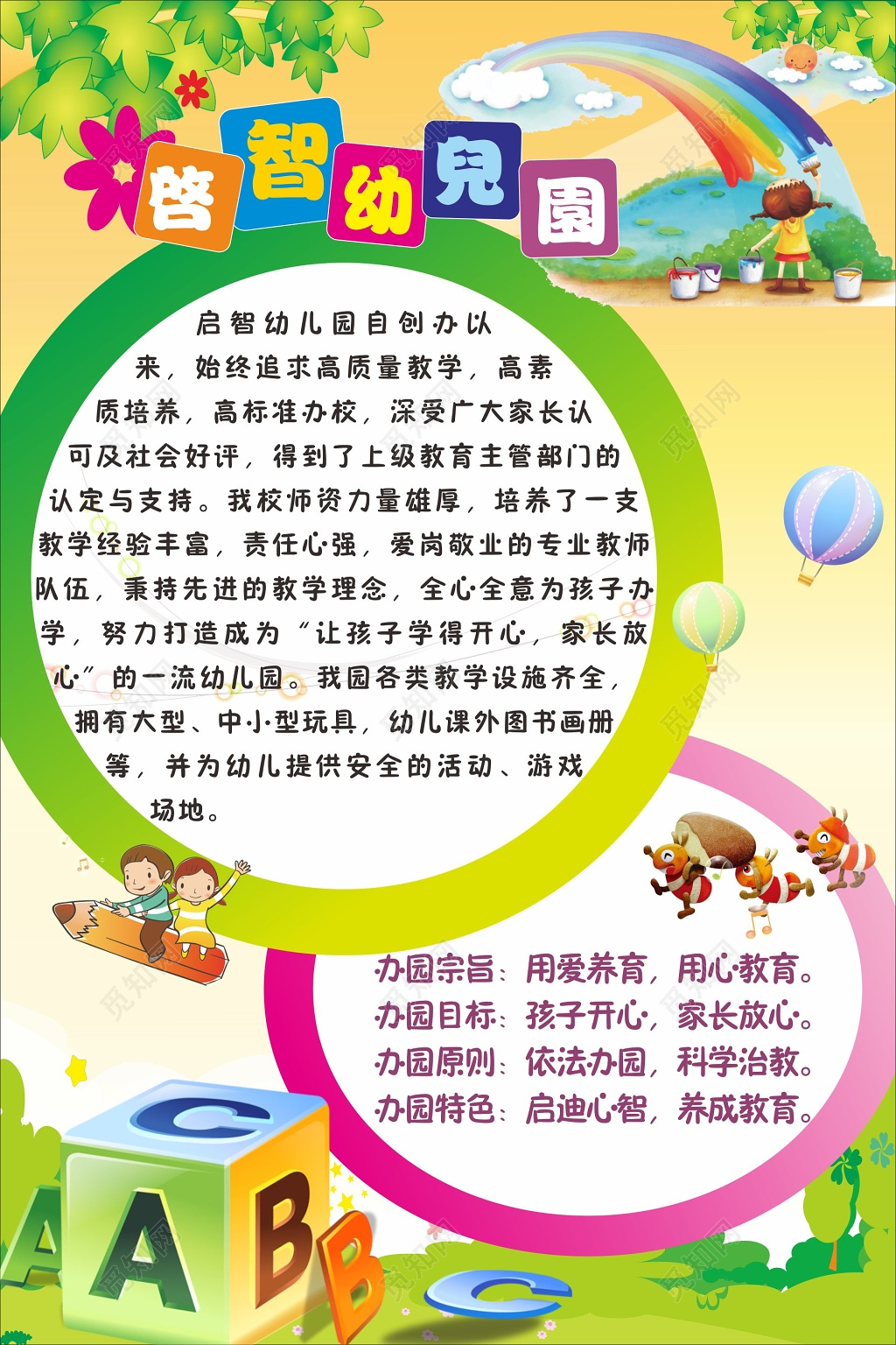 幼儿园幼儿教育启迪心智养成教育海报