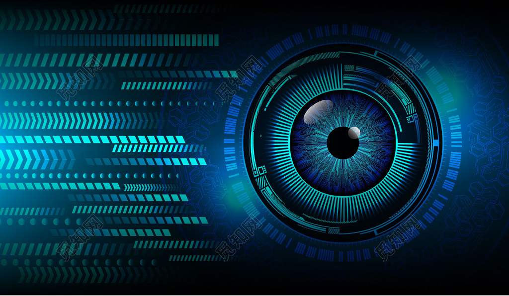 蓝色科技感人工智能背景海报