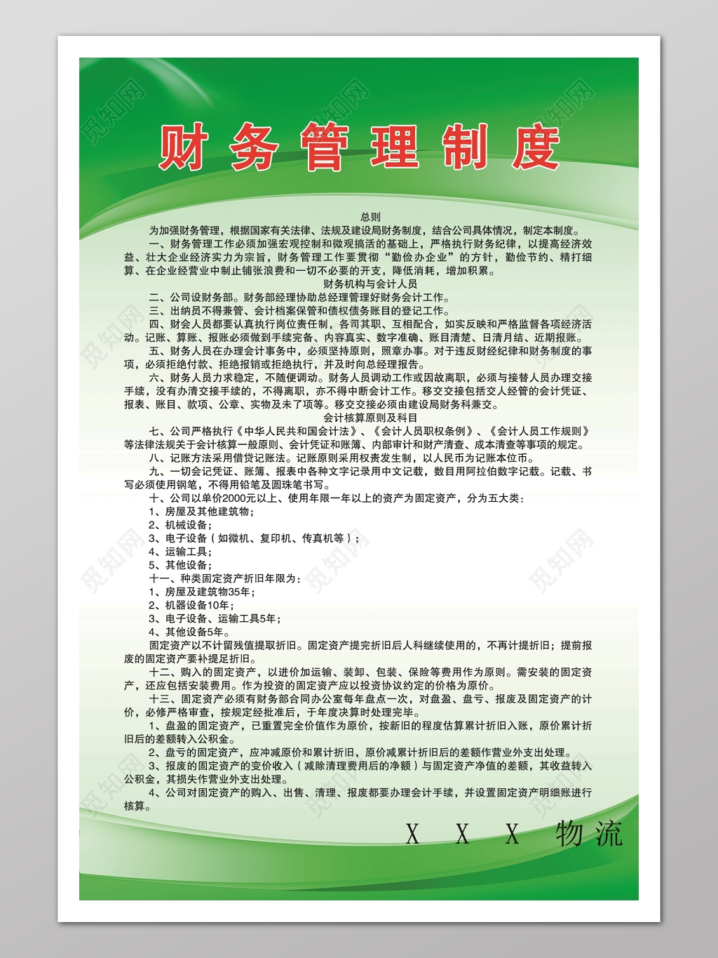 财务管理制度牌