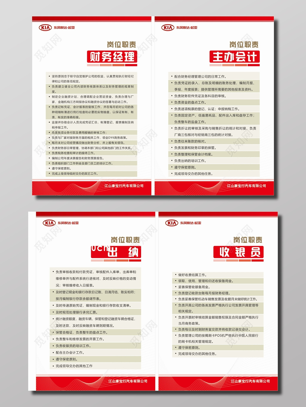 企业财务部岗位职责宣传海报