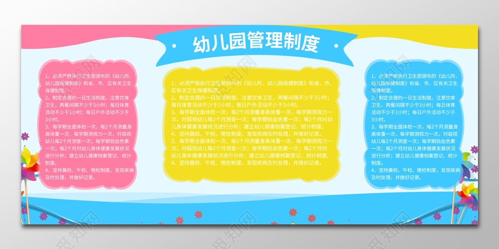 幼儿园管理制度展板