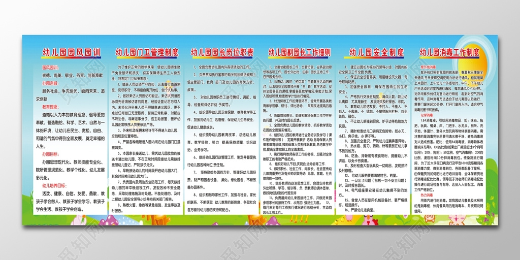 幼儿园管理制度展板