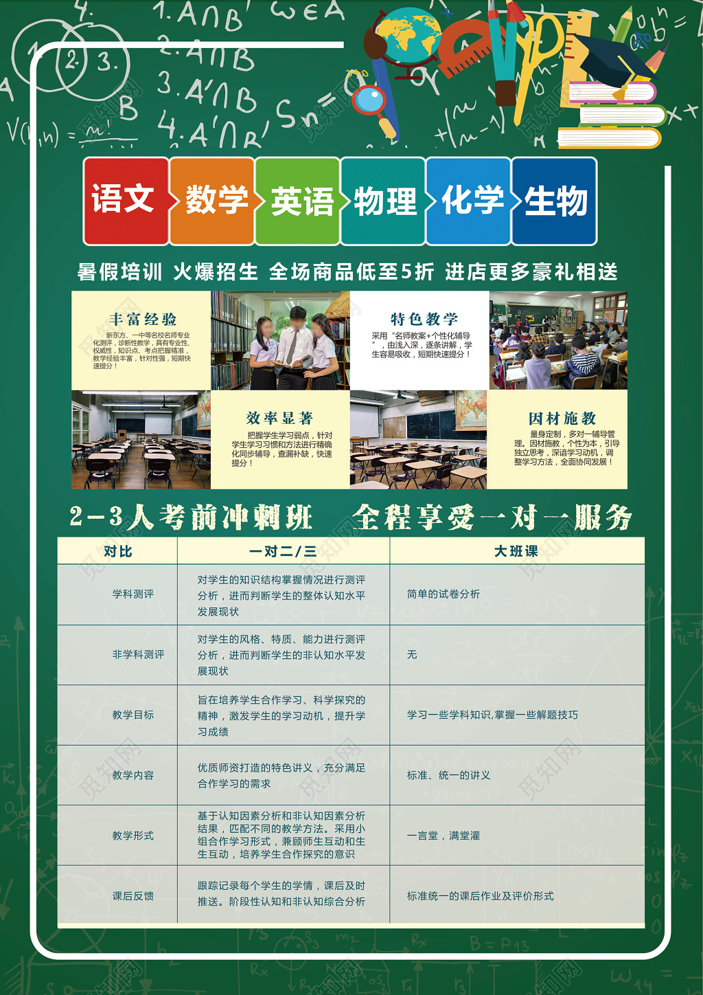 学霸集训营补习班辅导班招生托管班宣传单