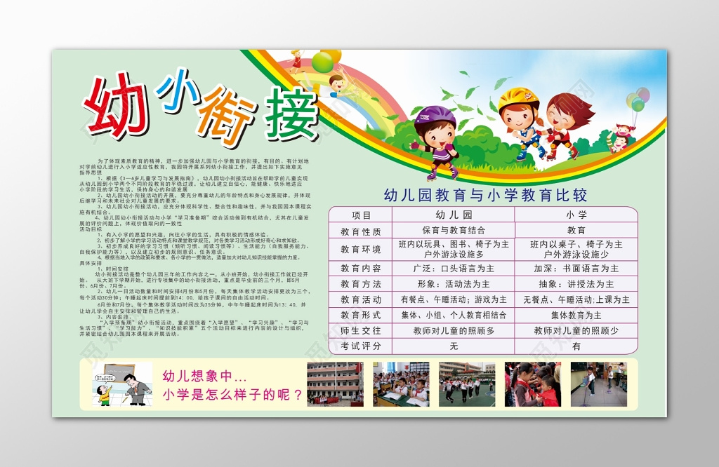 小清新幼小衔接班宣传海报