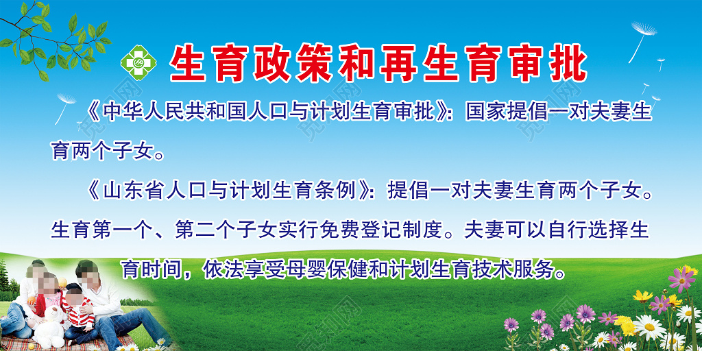 生育政策和再生育审批二胎二孩政策宣传栏