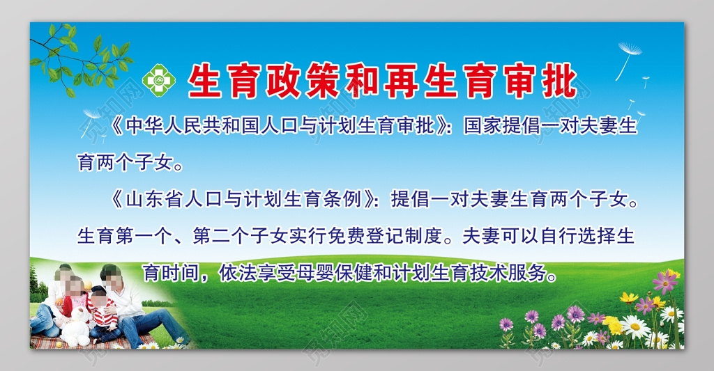 生育政策和再生育审批二胎二孩政策宣传栏