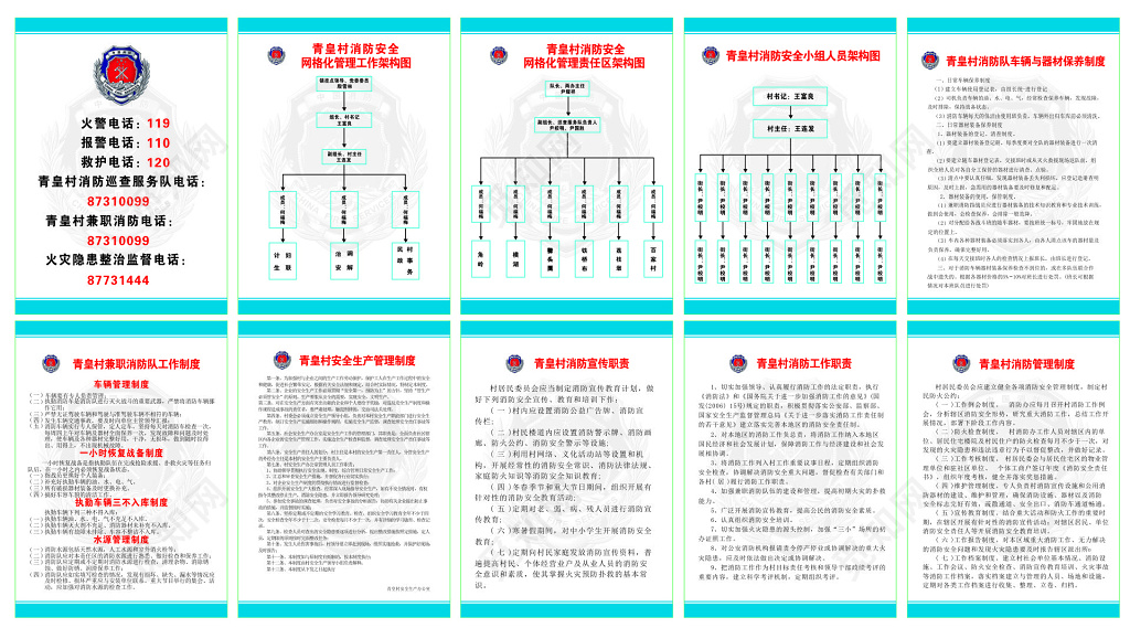 中国消防管理制度牌 