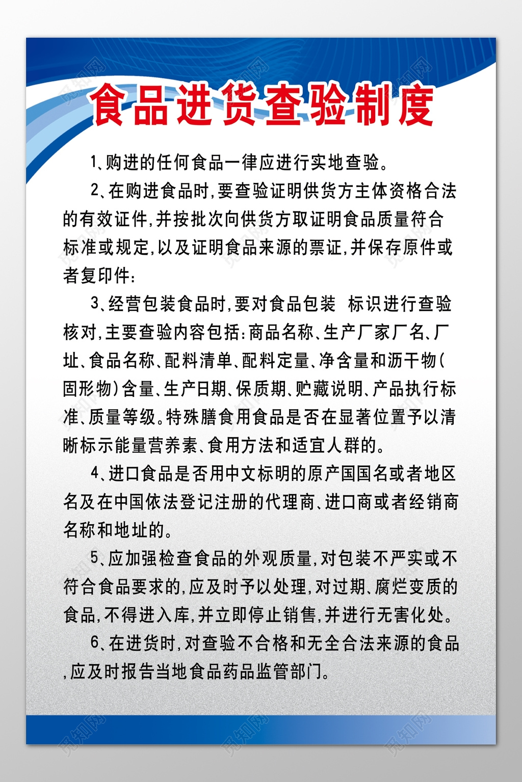 食品公司食品进货查验制度负责人职责制度牌