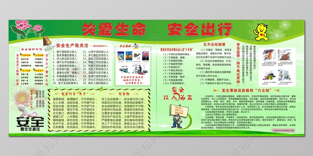 关爱生命安全出行安全生产绿色宣传栏