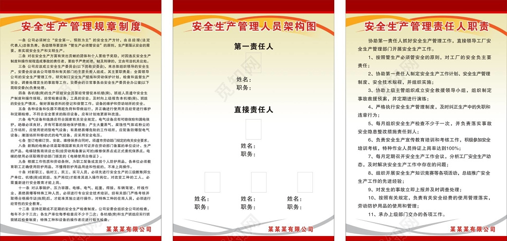 安全生产管理规章制度与人员架构图与责任人职责制度牌